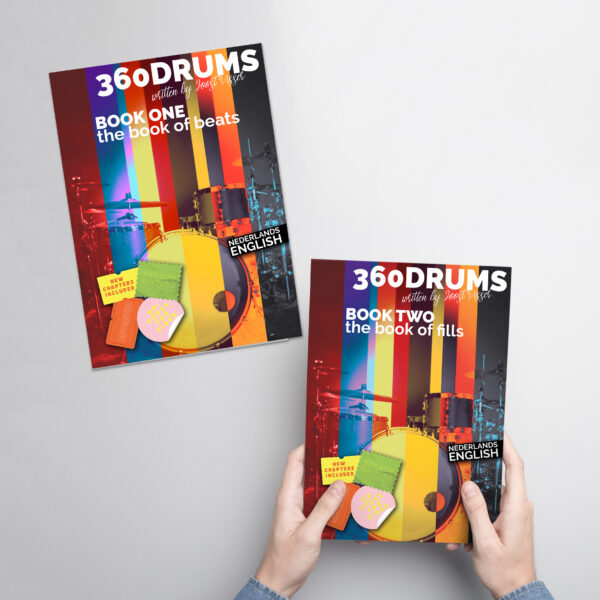 360DRUMS BOOK ONE AND BOOK TWO ON THE TABLE (book of beats, book of fills)